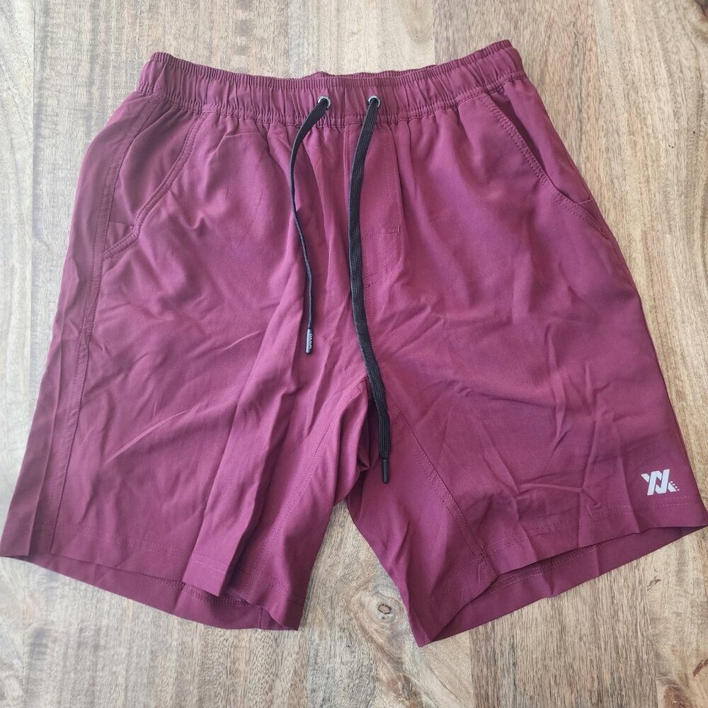 Dixxon Shorts Mens Small Maroon The Brad Lined Athletic Drawstring Zip Pocket - Picture 1 of 13